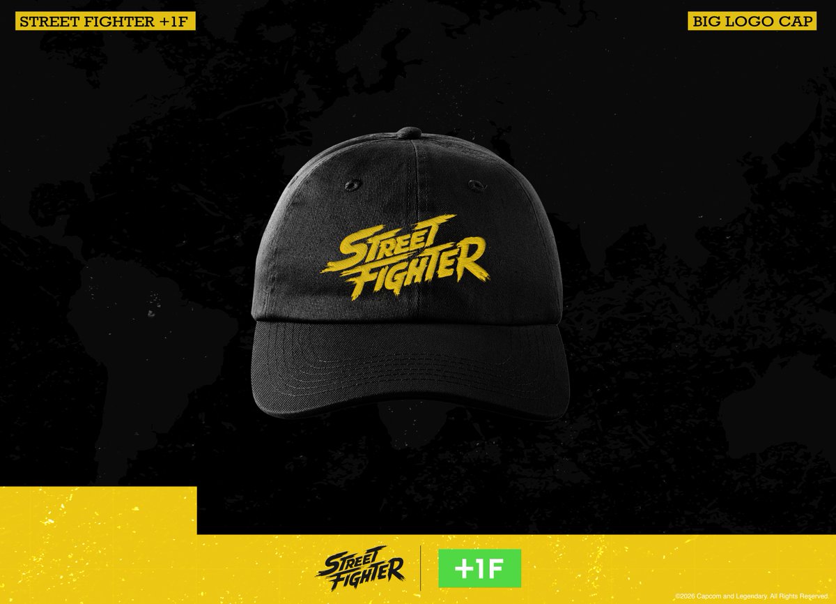 plus1frame's tweet photo. 【New Arrival】

STREET FIGHTER +1F BIG LOGO CAP

映画『ストリートファイター／ザ・ムービー』のロゴを刺繍で表現したシンプルなキャップ。

10/1（木）19:00より販売開始
https://t.co/zIotGE3llW

#Plus1Frame 
#ストリートファイターザムービー https://t.co/iw1skFZrnU