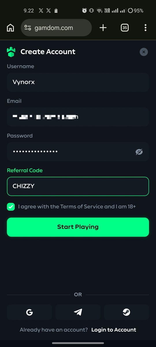 VynorxX's tweet photo. @JJChizzy @gamdom Always present on your page showing love, hope I get picked this time thanks you 

Username: Vynorx

Success signed up your code CHIZZY https://t.co/TniGdJ2P0g