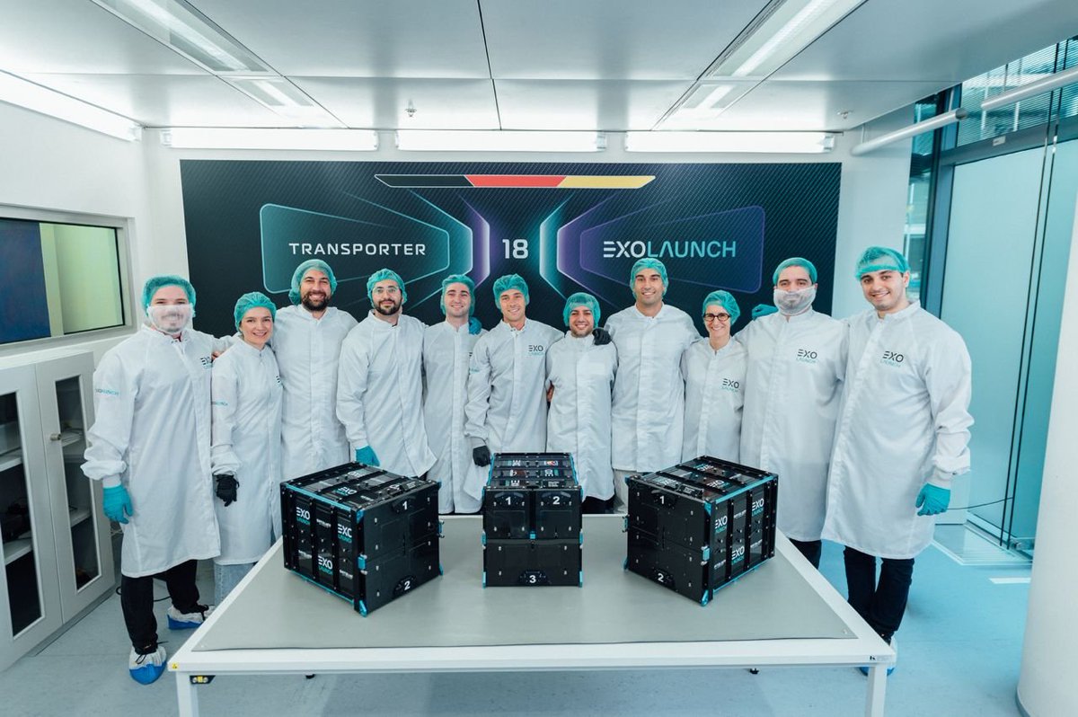 Exolaunch's tweet photo. We’re pleased to announce that Exolaunch was awarded a launch contract to advance Sateliot’s constellation with the deployment of five satellites aboard the Transporter-18 rideshare mission with @SpaceX, launching on October 1 🚀 https://t.co/ZPEPoATeL8