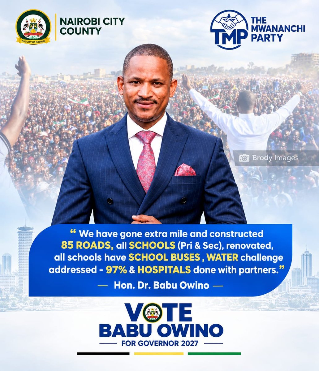 Mwananchi_TMP's tweet photo. Embakasi East can bear witness: Dr. Babu Owino has gone above and beyond to deliver for his people. His record speaks for itself, and it is why he has been ranked as Kenya’s top-performing MP for three consecutive years.

He has delivered. He has served. And this is only the beginning. 🩵💪🏽

Nairobi is next. The same spirit of development, service and delivery is coming to every corner of our great city.

Nairobi ni Babu kwa Sababu. 🔥

#BabuKwaSababu #NairobiFirst #EmbakasiEast #LindaMwananchi #TMP #TheMwananchiParty