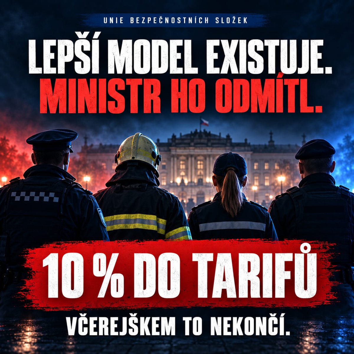 USlozek's tweet photo. ‼️ LEPŠÍ MODEL EXISTUJE. MINISTR VNITRA HO VŠAK ODMÍTL‼️

Odmítáme tvrzení ministra vnitra @metnarl , že se při jednání „nenašel lepší model“ navyšování služebních příjmů.

Lepší model existuje a @USlozek jej na jednání jasně prosazovala: https://t.co/0lK66xe8Yd