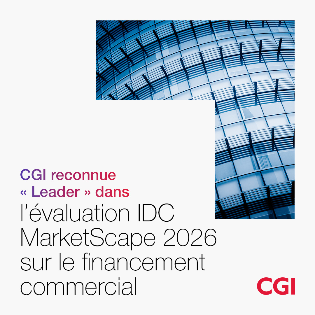 CGI_Global_FR's tweet photo. Nous avons été reconnus comme « Leader » dans l’évaluation mondiale IDC MarketScape 2026 des fournisseurs de systèmes de financement commercial. https://t.co/21aeE3IX8O Lisez notre communiqué pour en apprendre davantage. https://t.co/LnICVylbil
