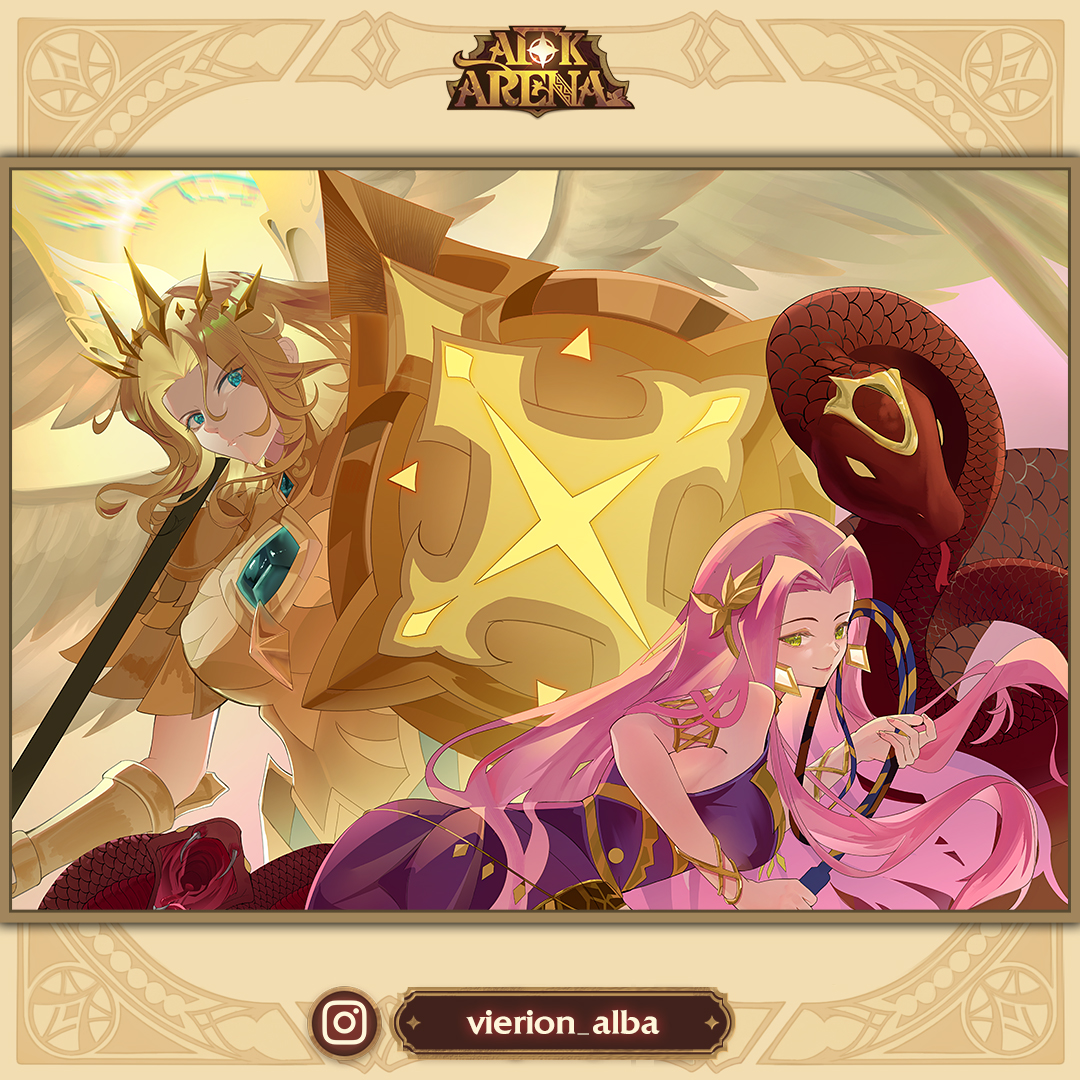 AFK_Arena's tweet photo. [4/7] Two more representations of Athena and Medusa through your eyes! 🧐
Which one do you like the most?

We really can't stop marveling at the talent of all of the AFK creators! 😍

Submit your AFK Art: https://t.co/ZBoqEYV7hO https://t.co/qEPaqHWrbj