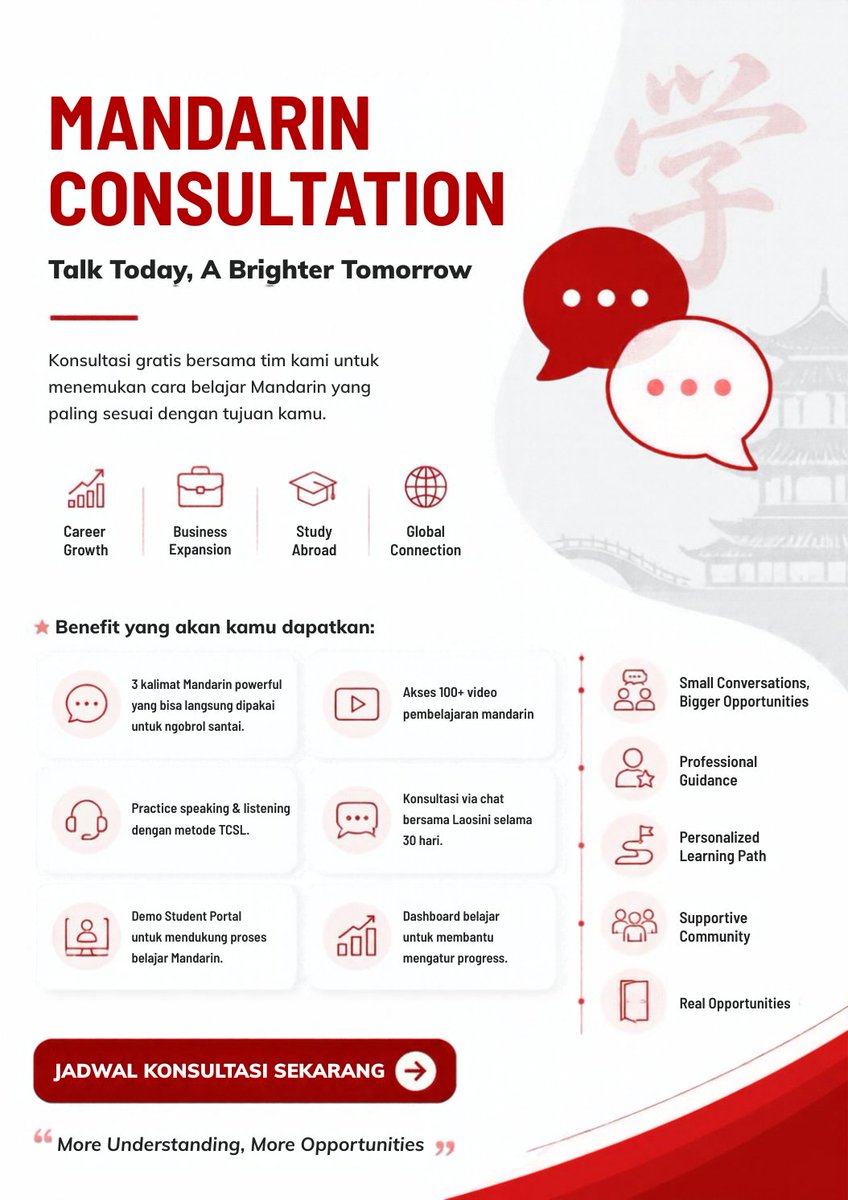 mandarinbit's tweet photo. Mau CV-mu punya skill tambahan? 👀 Yuk kenalan dengan Mandarin! 🇨🇳 Ada sesi perkenalan untuk dewasa, cocok buat pemula. Bisa coba pengalaman belajarnya langsung &amp; cari tahu opsi belajar lanjut. Chat aku kalau tertarik!

#UpgradeCV #BelajarMandarin #CariKerja https://t.co/A91lqCfKqM