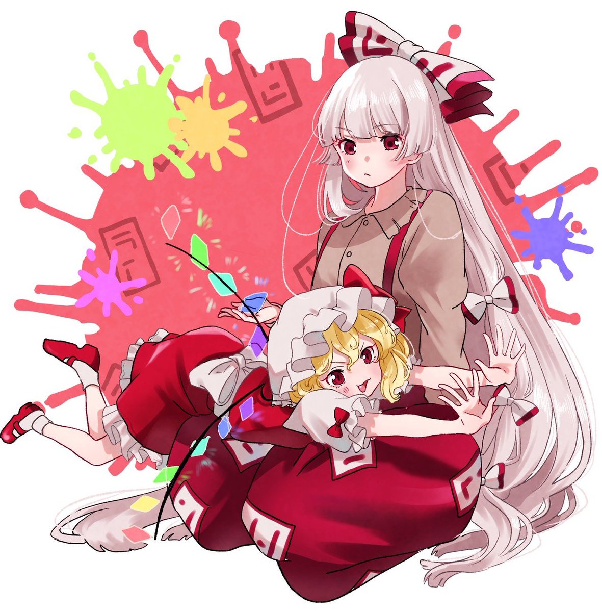 soboro_art0's tweet photo. 紅と妹コンビ‼️

 #藤原妹紅  #フランドール・スカーレット  #東方Project https://t.co/Jig3YIvtxi