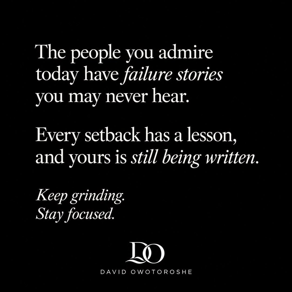 DOwotoroshe's tweet photo. Behind every success are setbacks you never saw. Keep grinding. Stay focused. Your story isn’t over. 🌍

Share to inspire. Follow for more.

#Motivation #Success #Resilience #Mindset #PersonalGrowth #DavidOwotoroshe https://t.co/D3tzDSLhc1