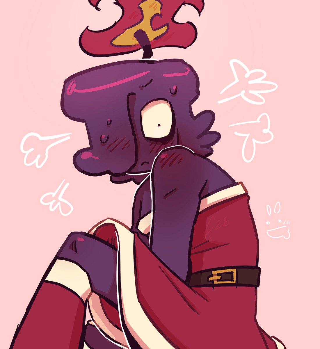 Capikarks's tweet photo. Christmas outfit waxwell i doodled because unfortunately i work at a craft store which means the Christmas season starts mid September for me https://t.co/wycPKvJnmh