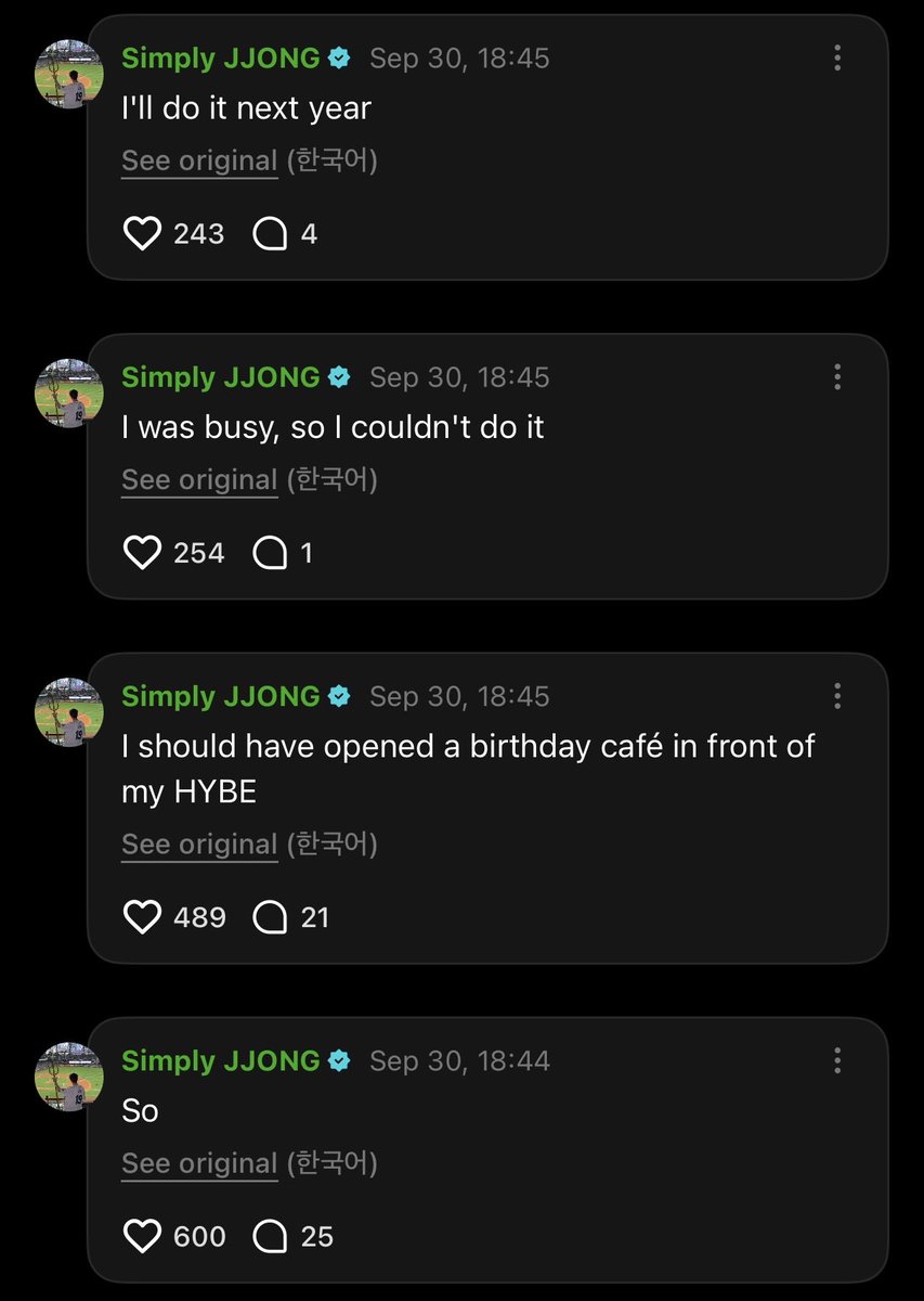 oneof_stars's tweet photo. The concept 😭😭😭😭 of my idol planning to hold a birthday cupsleeve for his idol it’s such a dull circle moment istg 😭😭😭😭

🐈‍⬛: so…
🐈‍⬛: I should have opened a birthday café in front of HYBE, but...
🐈‍⬛: I was busy, so I couldn't do it
🐈‍⬛: I'll do it next year https://t.co/BXFE0WpuM7