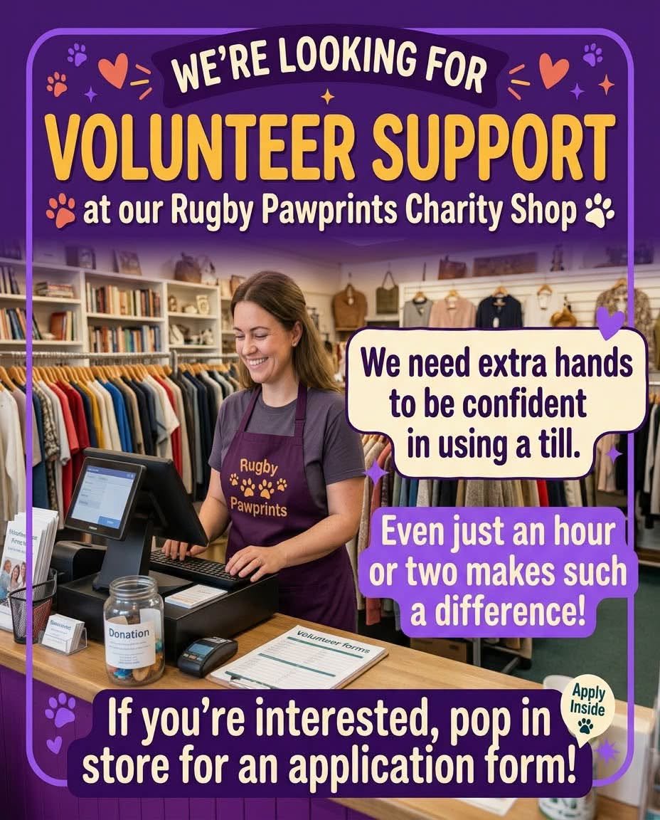 PDRescue's tweet photo. #CharityShop #volunteers needed please!

Pop into the shop for a form and/or an informal chat.

#Rugby #Warwickshire #Volunteer https://t.co/nEWKeRzt1K