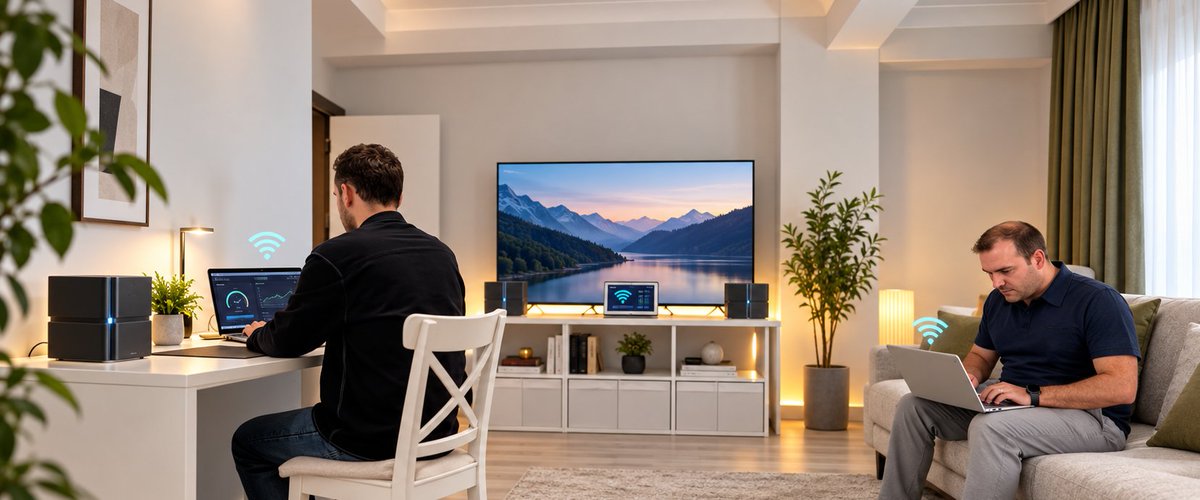 TTMedyaMerkezi's tweet photo. Türk Telekom’dan Avrupa’da bir ilk;
Wi-Fi 8’den engel tanımayan performans!

Türk Telekom, yeni nesil kablosuz bağlantı teknolojisi Wi-Fi 8’i çoklu cihaz mimarisinde ve gerçek ev koşullarında test eden Avrupa’daki ilk operatör oldu.

Kablosuz bağlantılarda zayıf sinyal, yoğun kullanıcı ve parazit gibi günlük kullanım deneyimlerini doğrudan etkileyen farklı senaryoların hayata geçirildiği testlerde, Wi-Fi 8’in bağlantı kararlılığı ve verimlilik odağındaki yeni yetenekleri gerçek ortam koşullarında doğrulandı.

https://t.co/X93xe2L5u8
