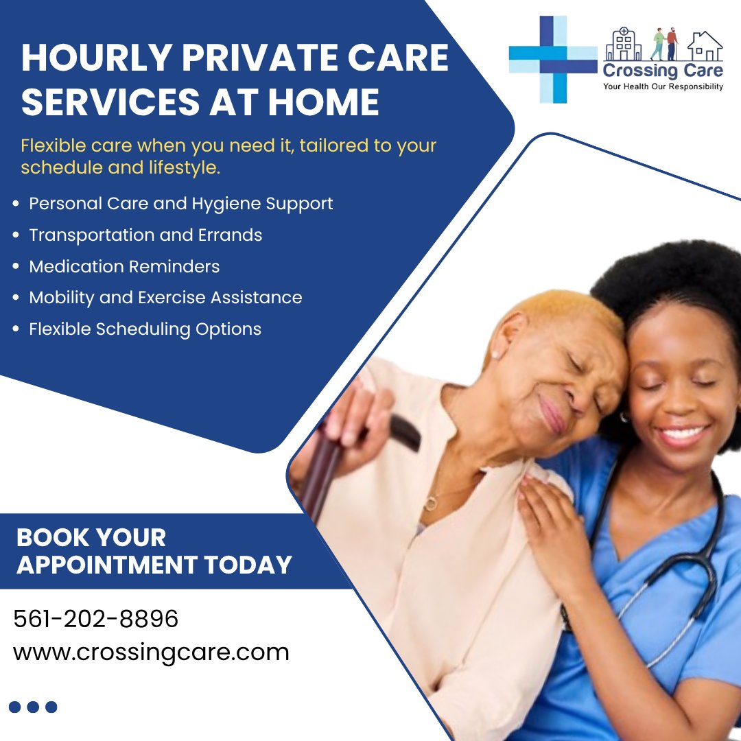 crossing_care's tweet photo. Crossing Care provides flexible hourly private care services at home, tailored to your schedule and lifestyle.

📞 Call us today: (561) 202-8896

🌐 https://t.co/NGti8EJt4r

#crossingcare #hourlyprivatecare #homecare #personalcare #eldercare #seniorcare #caregiving https://t.co/SBmF2WxyQl