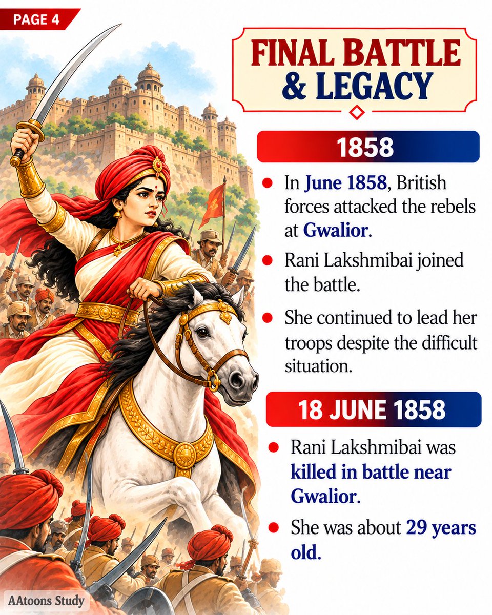 AAtoonsStudy's tweet photo. Rani Lakshmibai Biography | The Story of the Queen of Jhansi I https://t.co/qRdbdsdssS 

#RaniLakshmibai #IndianHistory #RevoltOf1857 #AAtoonsStudy https://t.co/xXGmegVg1P