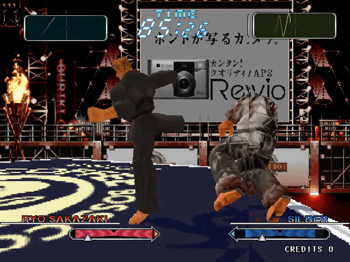 MayaWitch's tweet photo. 【TAS】BURIKI ONE (HYPER NEO GEO 64) - RYO SAKAZAKI / MR. KARATE II 🤯 https://t.co/WvLAUCCjGt PS2で発売された"餓狼伝"みたいな感じなのね。あとこの作品はコントローラーがちょっと特殊なんだっけ？ #TAS #BurikiOne #HyperNeoGeo64 #RyoSakazaki #MrKarate #ArtOfFighting https://t.co/WRUoOHryFC