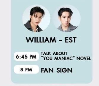 harxeuphoria's tweet photo. williamest schedule 😽❤️💙

2/10 - press tour concert
           talk about you maniac novel
           fansign &amp; fan gathering 
3/10 - fan gathering you maniac EP6
4/10 - ticketing williamest concert
6/10 - live house on stage

꒰ #williamest #วิลเลี่ยมเอส ꒱ https://t.co/DwnTBZFUCb