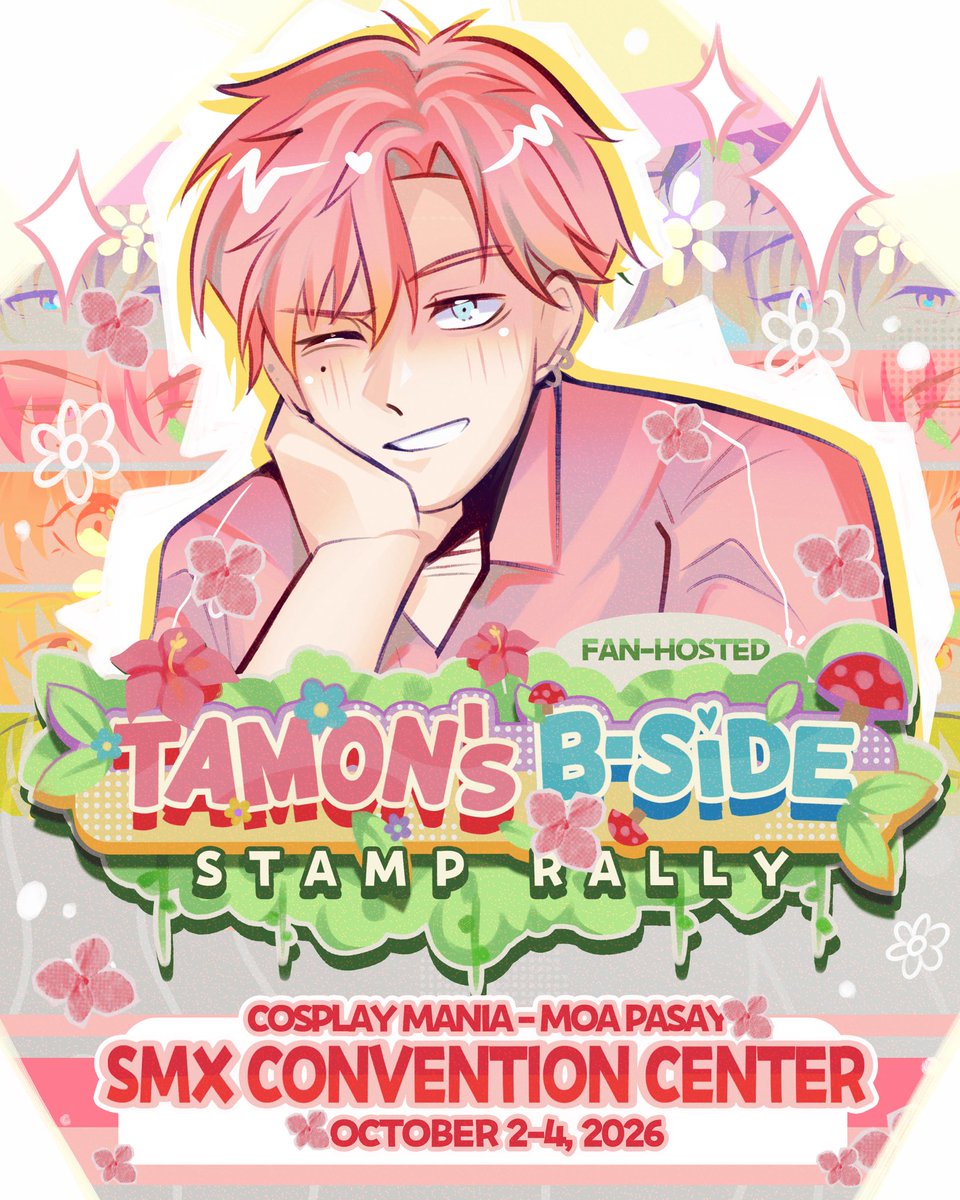 KahonBear's tweet photo. Here are the Prizes for our Tamon’s B-Side stamp Rally 💐🌸🌹 this Cosmania, Oct 2-4, 2026!

#cosplaymania2026 #tamonsbside https://t.co/GSrN9nWBq1