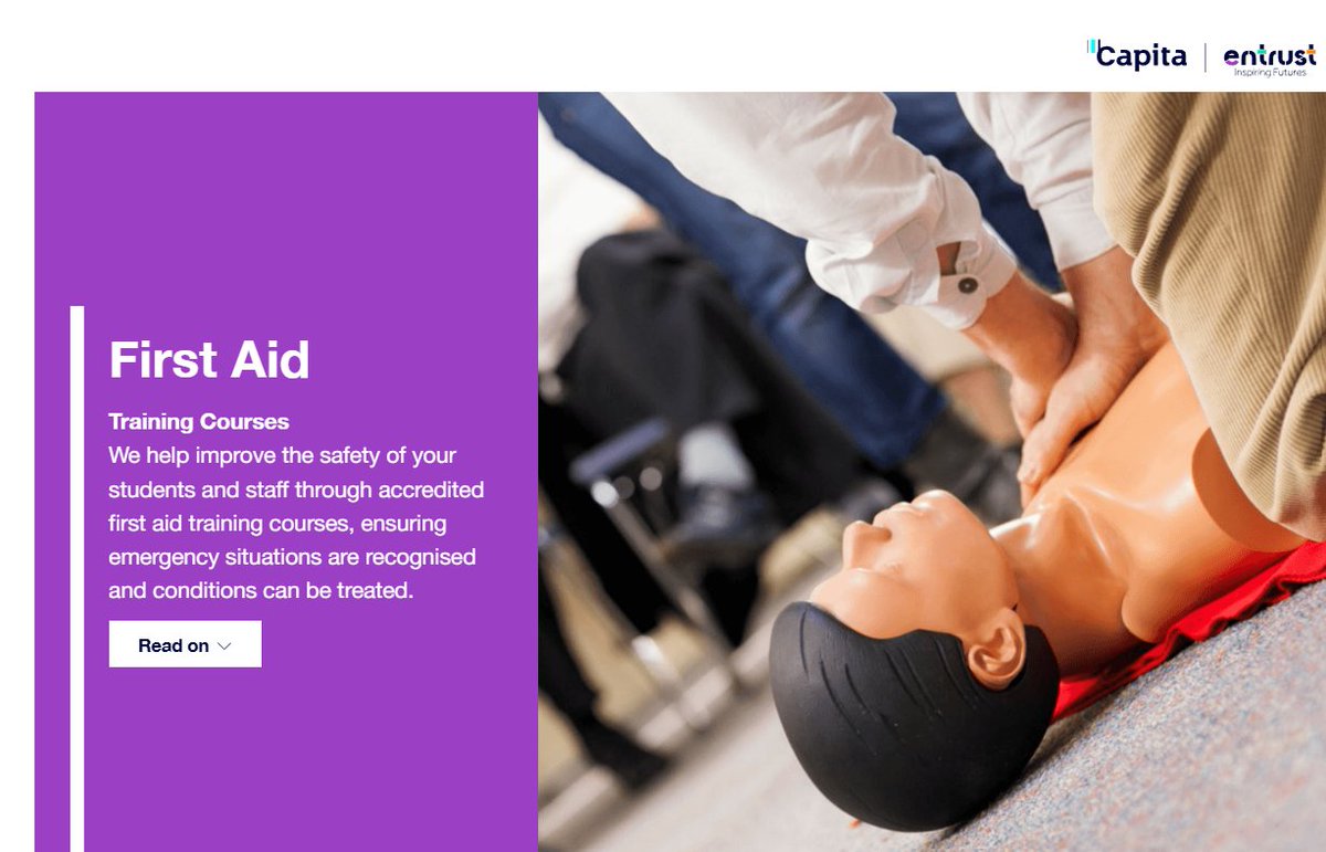 EntrustEDU's tweet photo. Our accredited First Aid training courses help schools improve the safety of students and staff by ensuring emergencies are recognised quickly and appropriate action can be taken when it matters most. https://t.co/3dmDqxkFwG

#FirstAid #SchoolSafety #Education #StaffDevelopment https://t.co/pqfBe4Ic0D