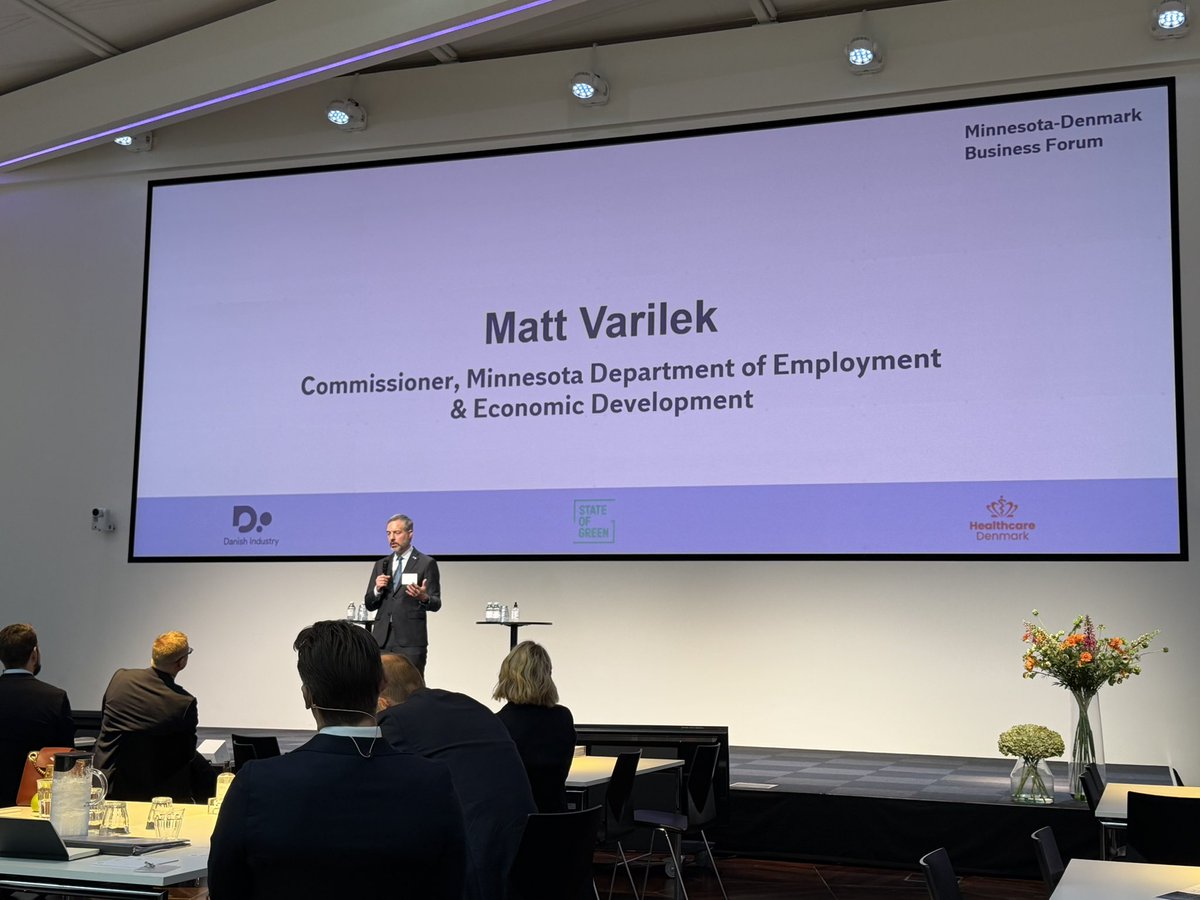 GreggMast's tweet photo. .@CleanEnergyMN was thrilled to participate in today’s MN-Denmark Business Forum! Special thanks to hosts @DanskIndustri @stateofgreendk @HealthcareDK! Together w/@GreaterMSP @ramboll @NKT_Cables we shared opportunities &amp; partnerships to advance the clean energy transition. https://t.co/zS87loFsem