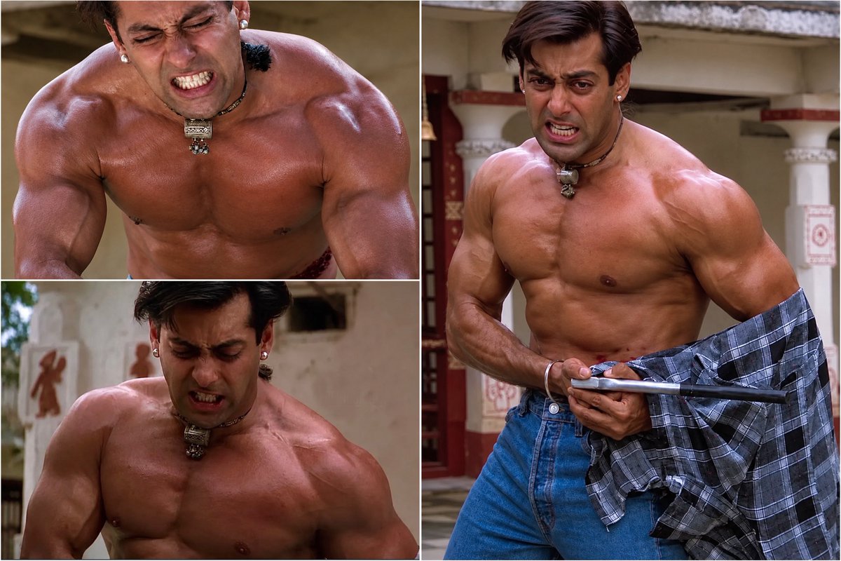 Sandarbh_Raj's tweet photo. No Indian actor (past or present) has come close to Salman Khan’s physique in Bandhan…. that build was on a completely different level 🔥 https://t.co/HHZBRwKEvU