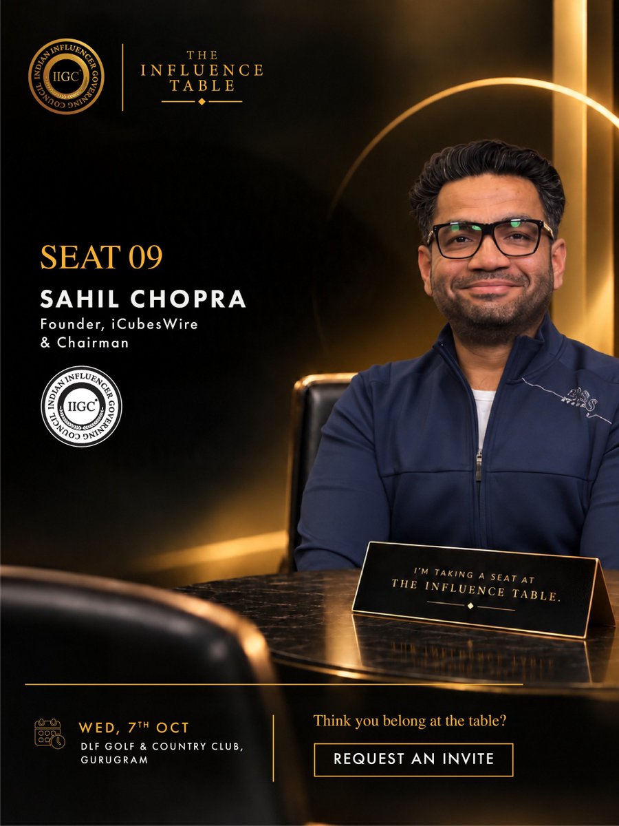 IIGC_official's tweet photo. SEAT 09 | @csahilin — IIGC (HOST)
He brings a foundational question to the room: How do we build an influencer ecosystem that scales responsibly, sustainably, and collectively?
Check the comments to request an invite.
#TheInfluenceTable #IIGC #CreatorEconomy https://t.co/zW6AlaUSr4