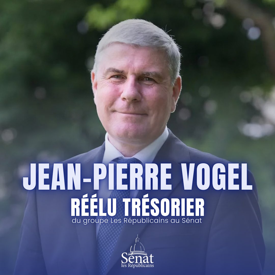 lesRep_Senat's tweet photo. Félicitations à Jean-Pierre Vogel réélu Trésorier de notre groupe. https://t.co/cZwGbRqpvn