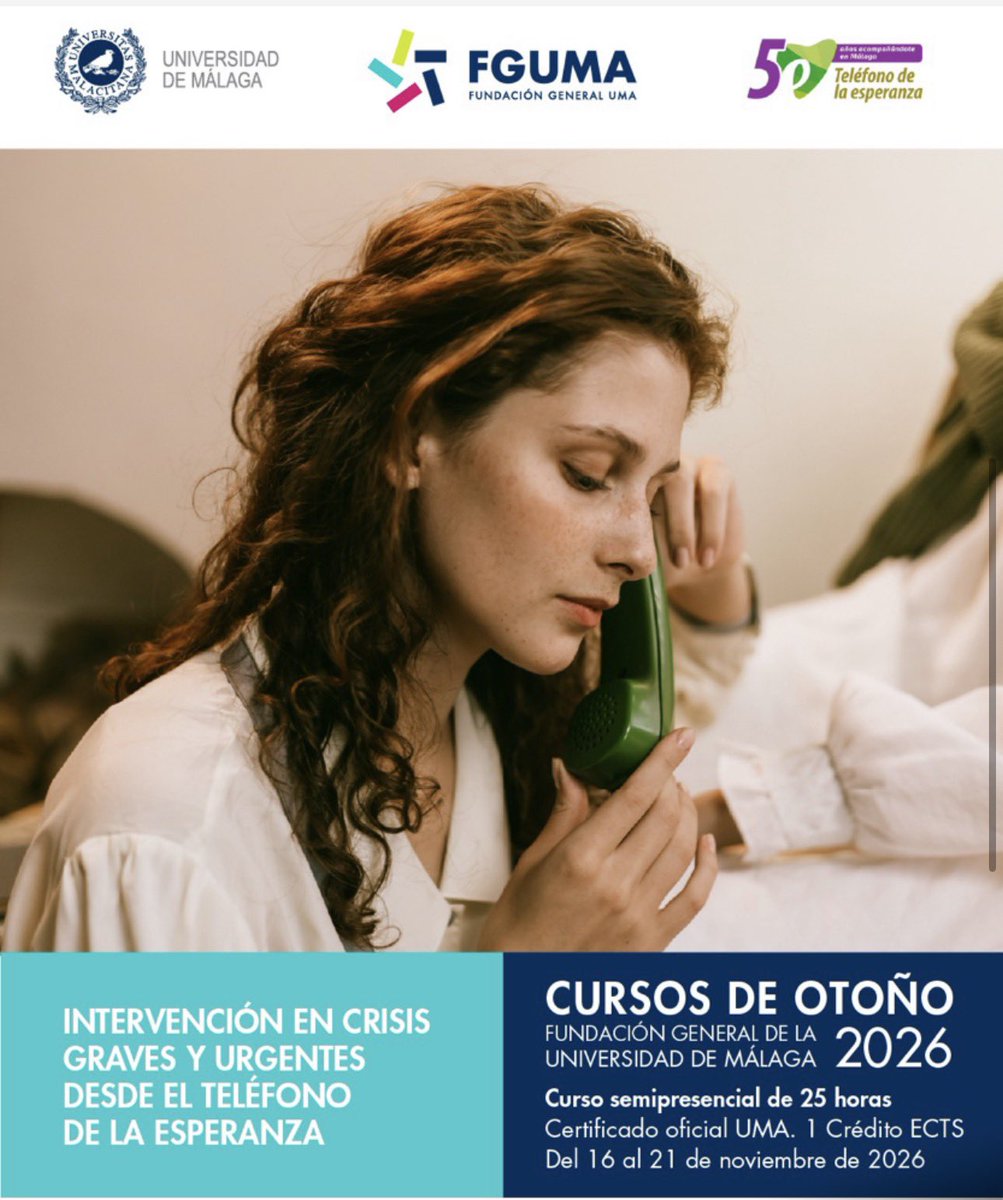 CCSaludUMA's tweet photo. Ya puedes matricularte en los Cursos de otoño de la @fundaciongeneraluma. 
Puedes elegir entre 46 títulos diferentes, aquí os destacamos los relacionados con Salud
Cuándo? En el mes de noviembre. Abiertos a cualquier persona interesada y convalidable por 1 crédito ECTS https://t.co/mcqV7p24Nu
