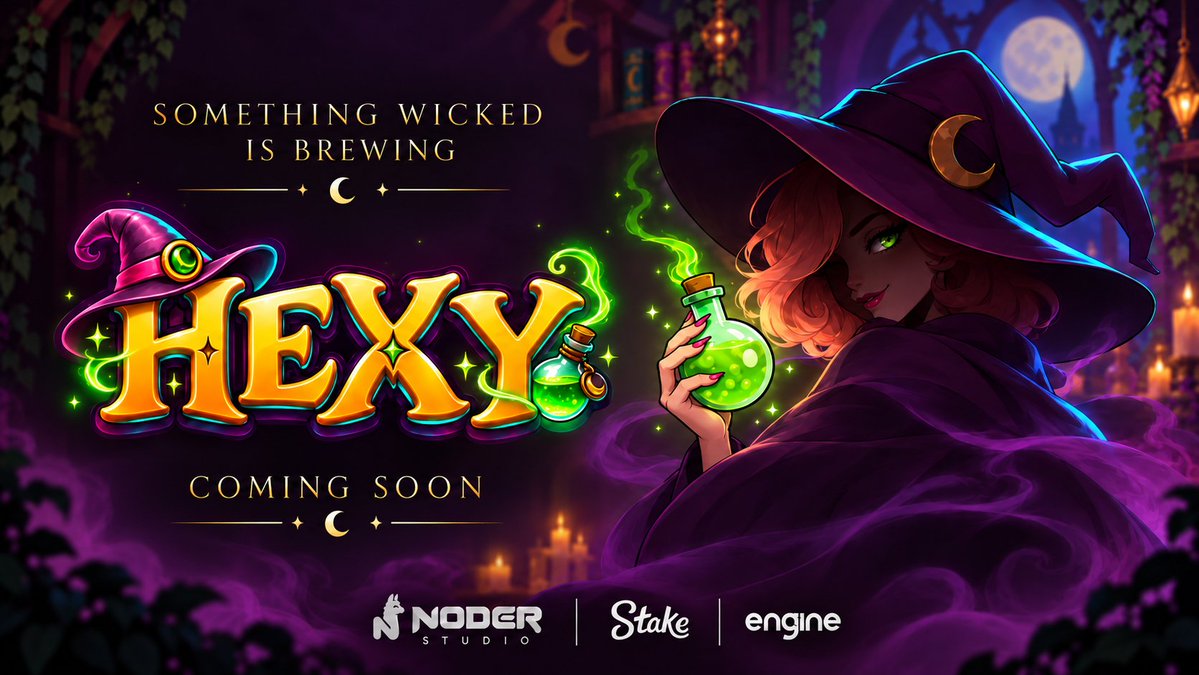NoderStudio's tweet photo. Something wicked is brewing… 🌙🧪
Meet HEXY. A little charm. A little mischief.

Coming soon on @Stake  @StakeUsa @enginedotio 

Follow us + RT🎁 https://t.co/GcG8jQGs8b