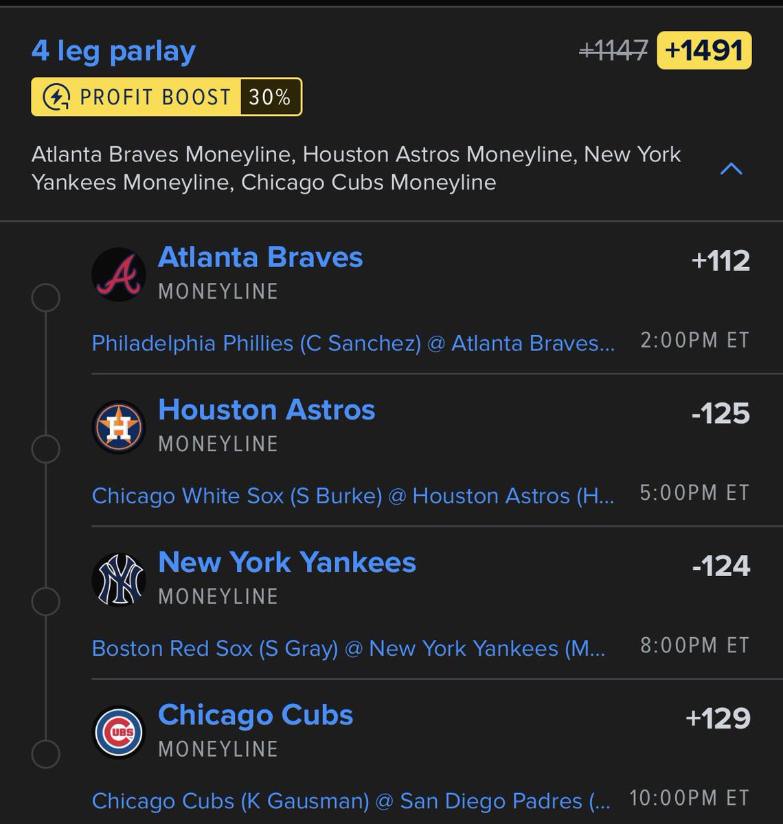 Bigbetsbrand123's tweet photo. MLB ML Lotto

Good Luck If Tailing🍀 https://t.co/4PniGbZA9v