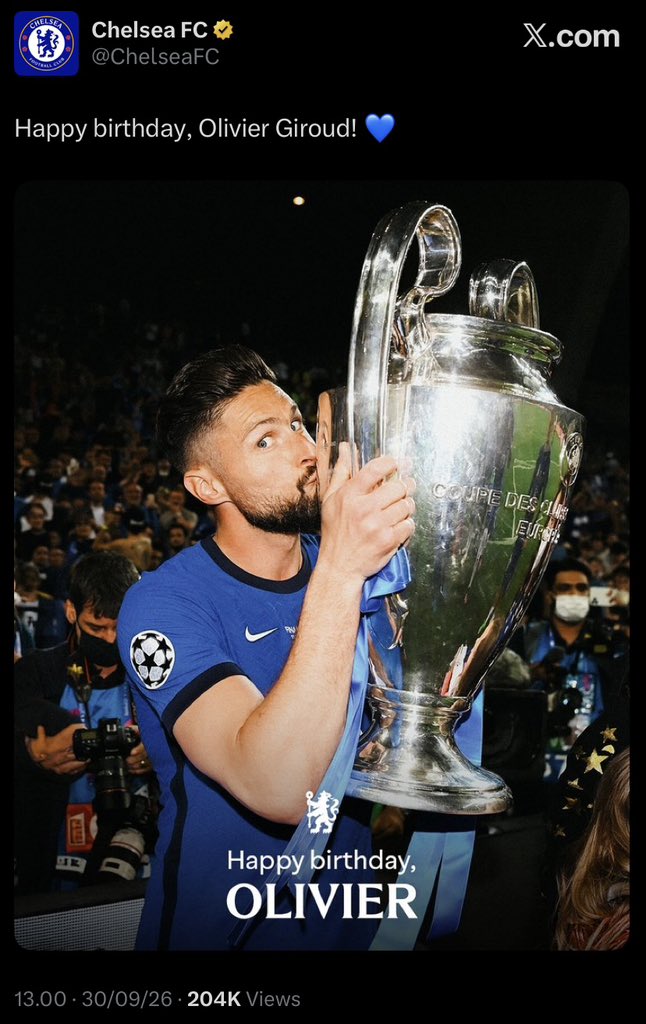 TruebluesIndo's tweet photo. Happy Birthday, Olivier Giroud!

Kok kayak ada yang beda ya 🤔 https://t.co/Y68dk4UU0w