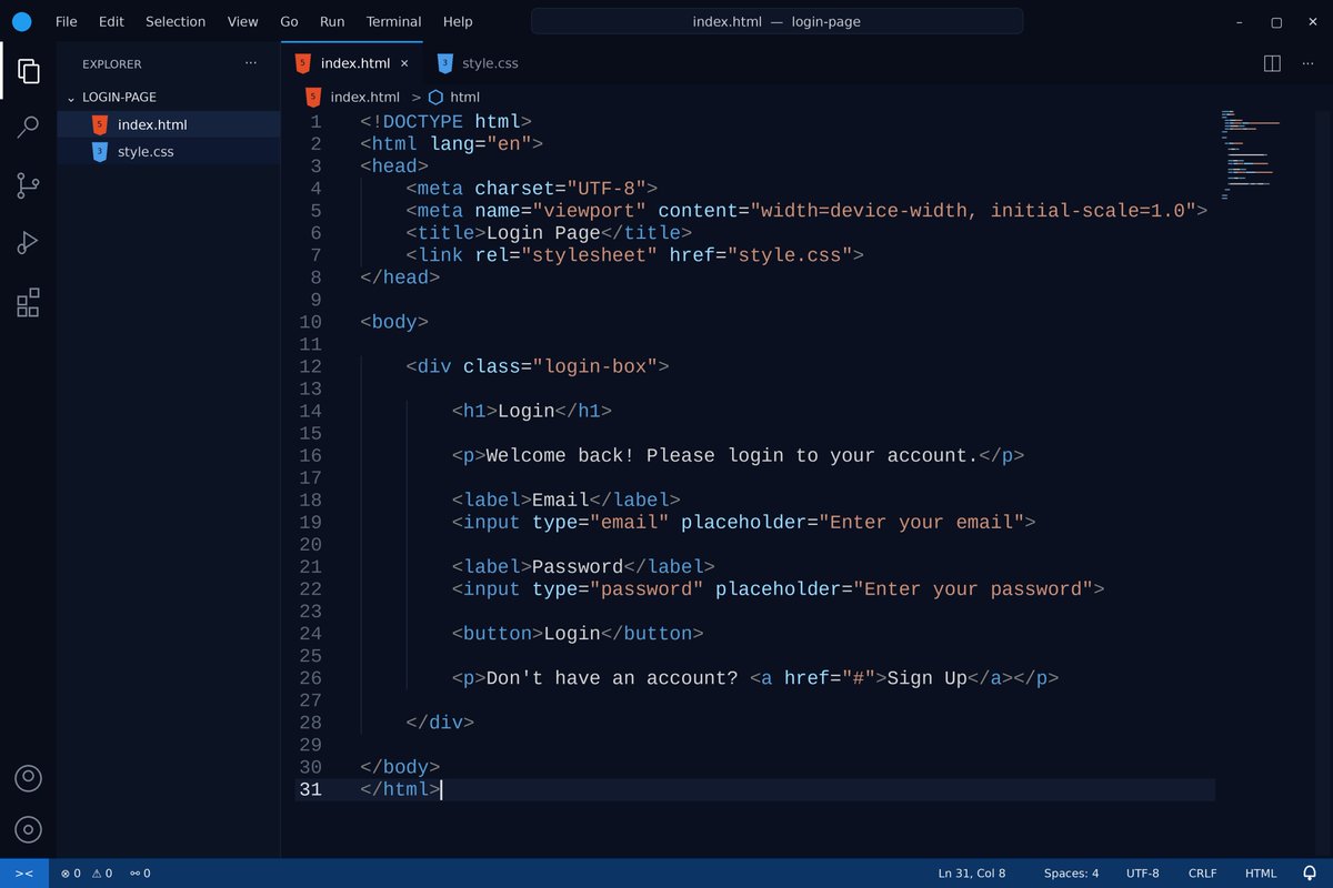 kcee_web's tweet photo. Week 3 of my web development journey 💻🚀
This week, I started understanding the “why” behind the code, not just writing it.
I practiced more HTML &amp; CSS, worked on structuring and styling webpages.

Big appreciation to CQuest IT Hub for the training and guidance. 
#CQuestITHub https://t.co/05LOGX8ivj