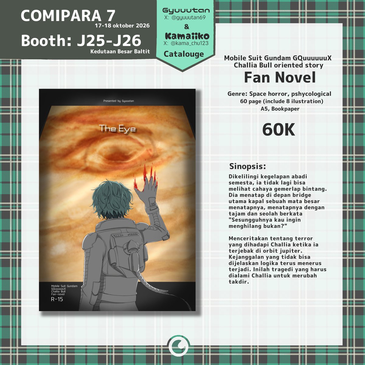 gyuuutan69's tweet photo. Katalog Gyuuutan untuk Comipara 7 telah tiba! 
All item hanya dijual OTS ✨ #comipara7 #cmpr7

Fandom: Gundam, Uma musume, Vocaloid / synthV, Yakuza / Ryu ga Gotoku, Chainsmoker Cat / Yani Neko, Handmade goods

📅17 - 18 Oktober 2026
🔗Booth J25-J26

Silahkan mampir ✨💕
(1/2) https://t.co/k8GxmH0VAD