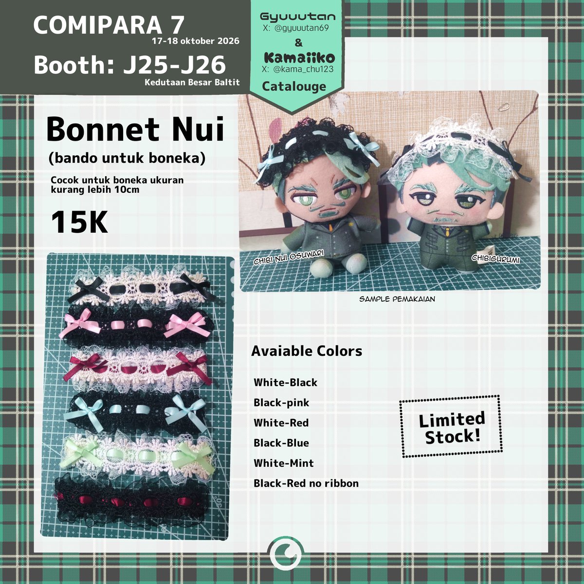 gyuuutan69's tweet photo. Katalog Gyuuutan untuk Comipara 7 telah tiba! 
All item hanya dijual OTS ✨ #comipara7 #cmpr7

Fandom: Gundam, Uma musume, Vocaloid / synthV, Yakuza / Ryu ga Gotoku, Chainsmoker Cat / Yani Neko, Handmade goods

📅17 - 18 Oktober 2026
🔗Booth J25-J26

Silahkan mampir ✨💕
(1/2) https://t.co/k8GxmH0VAD
