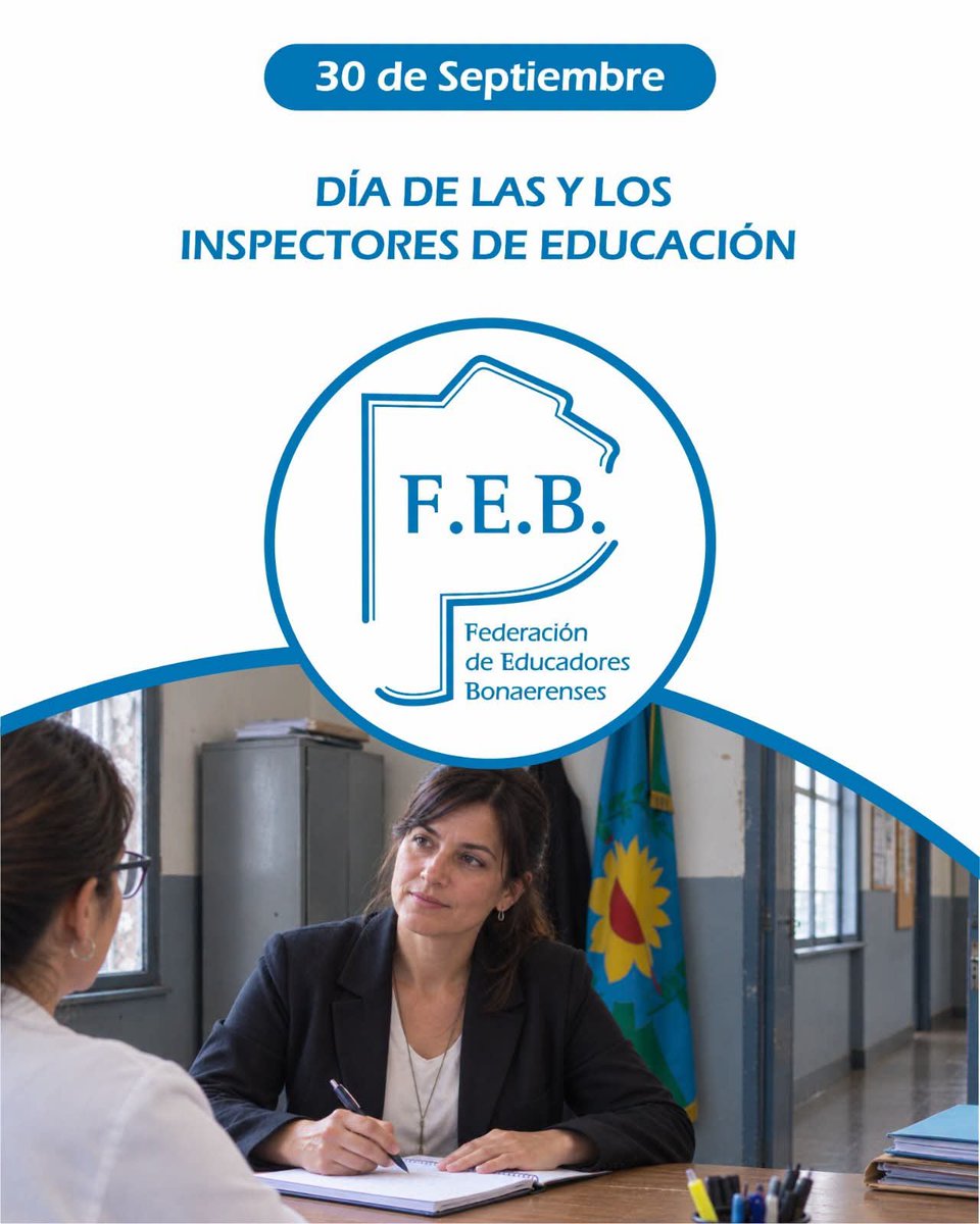 feblanusok's tweet photo. 🗓️#30deSeptiembre
Saludamos a las y los #Inspectores de Educación en su día, cuyo trabajo de supervisión y gestión fortalece a las instituciones educativas. https://t.co/wSDLmyeLXA