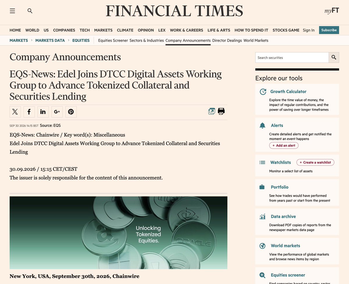 edeldotfinance's tweet photo. Wall Street doesn’t rebuild its markets for a new ledger. It moves when the economics improve.

More business from the same assets. Less capital tied up between systems.

That’s the opportunity behind Edel: building markets on Canton where institutions can put their portfolios to work without selling what they hold.

Brad Klaas built those economics in securities lending and prime brokerage, now we're building the economics that make institutions move.