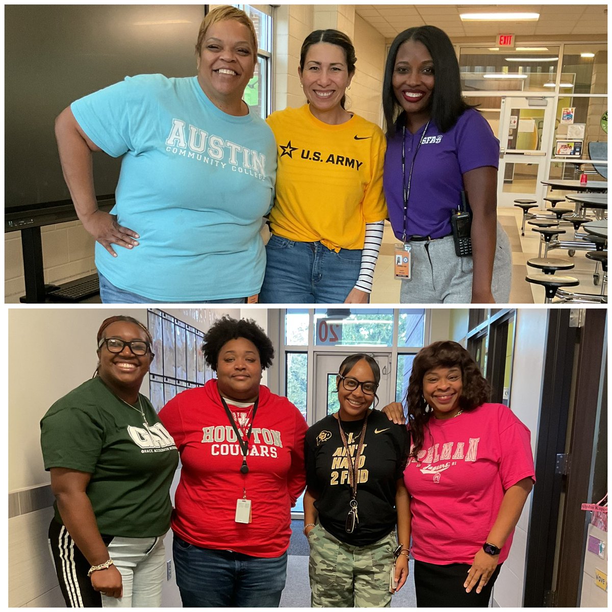 HumbleISD_RCE's tweet photo. Itβs Wise Wednesday!
Every Wednesday, we wear our college & military gear. πͺ
We want to be an example for our Cubs & inspire them to be college ready. π«
It is also a teaching opportunity so that our #cubcommUNITY can learn about colleges that they may not have known.
ππ https://t.co/YLexIYLkKC