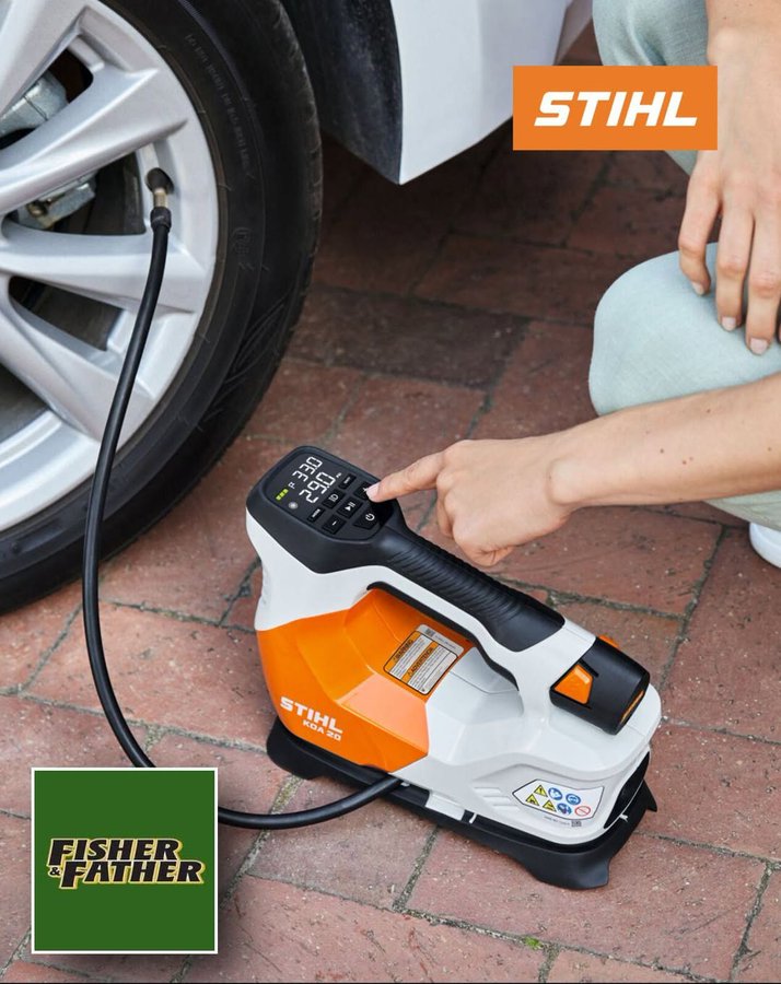 Fisher_Father's tweet photo. From tires to inflatables, the STIHL KOA 20 is built to handle everyday inflation. Visit us today at Fisher & Father Inc. and shop STIHL! . . . #STIHL #powerequipment #newchainsaw https://t.co/FcVkJxXWLs