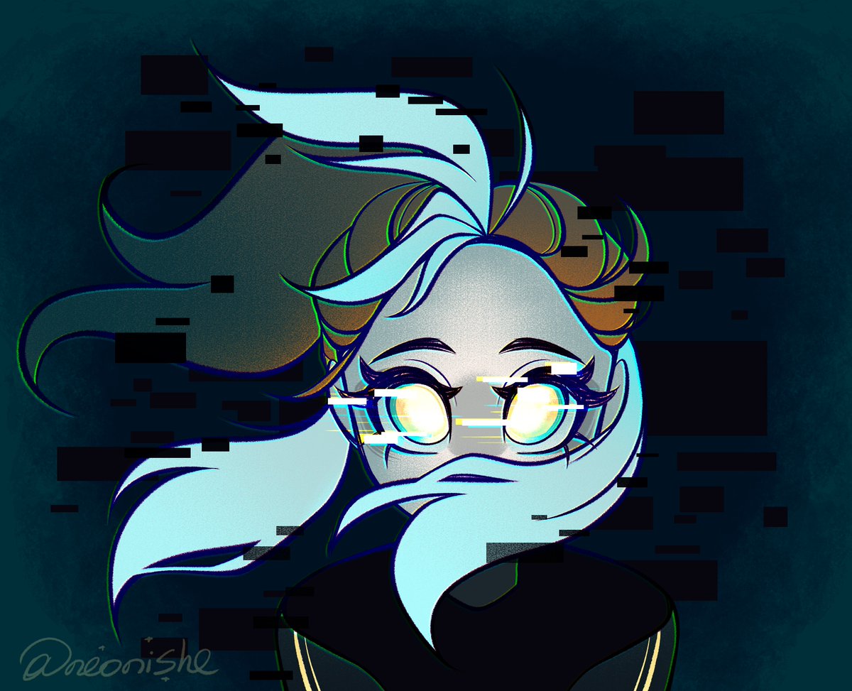 Neonishe's tweet photo. Had fun drawing my Cyberpunk 2077 OC! Oh and V from my save is also here xd https://t.co/iV7TlCC8mR