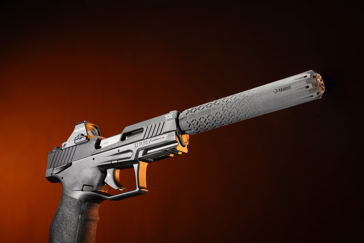 TaurusUSA's tweet photo. Small caliber. Serious suppression.
The TTX22™ is a lightweight rimfire suppressor built for .22 LR, .22 WMR, .17 HMR and 5.7x28mm—making it a versatile addition to your favorite rimfire setup.
And yes, it pairs perfectly with the TaurusTX™ 22.
#TaurusUSA #TTX22 https://t.co/ta6vUJ3BZS