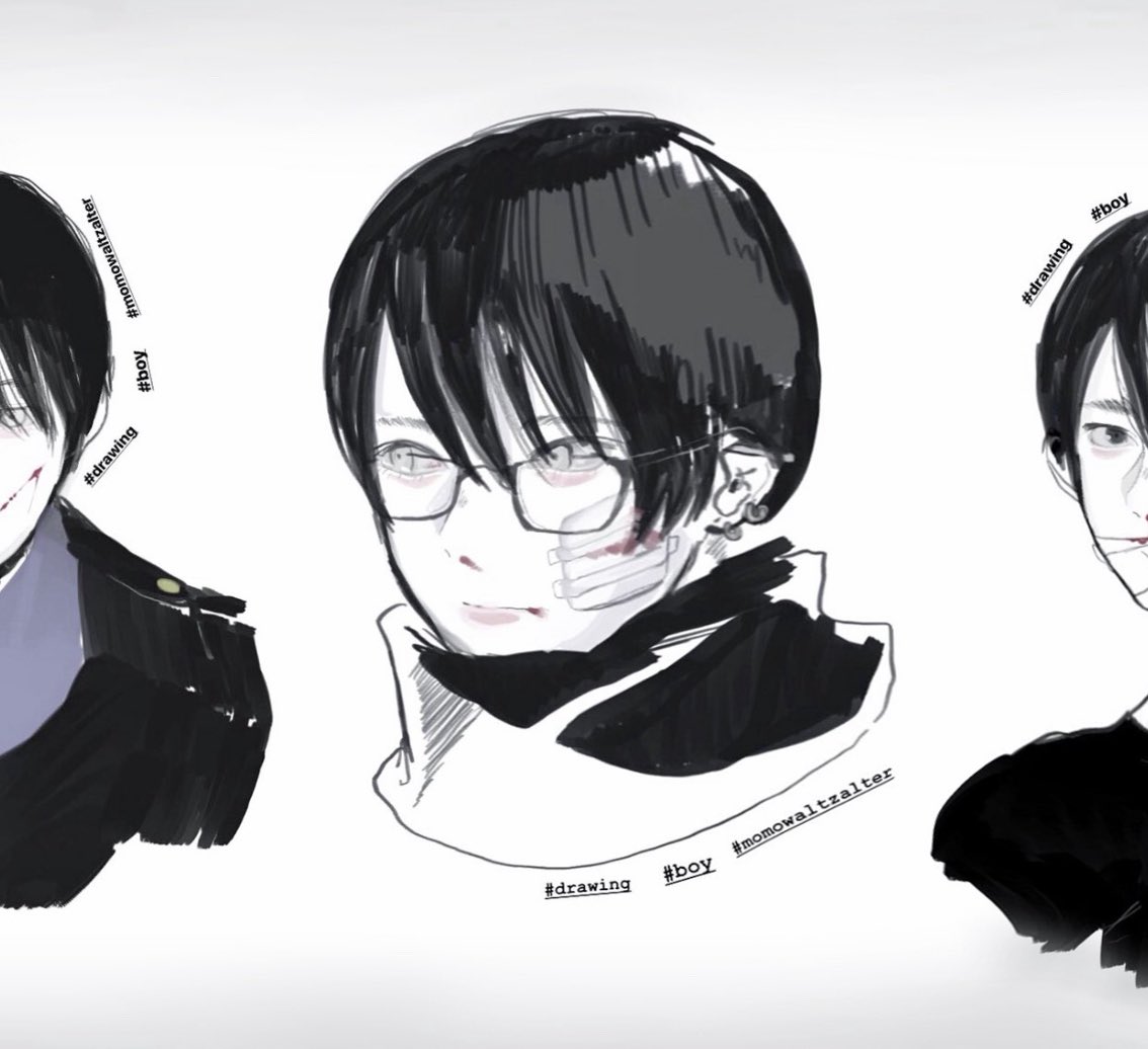 momoqross's tweet photo. 描いた絵と描いた人 https://t.co/qfa7baKOXo