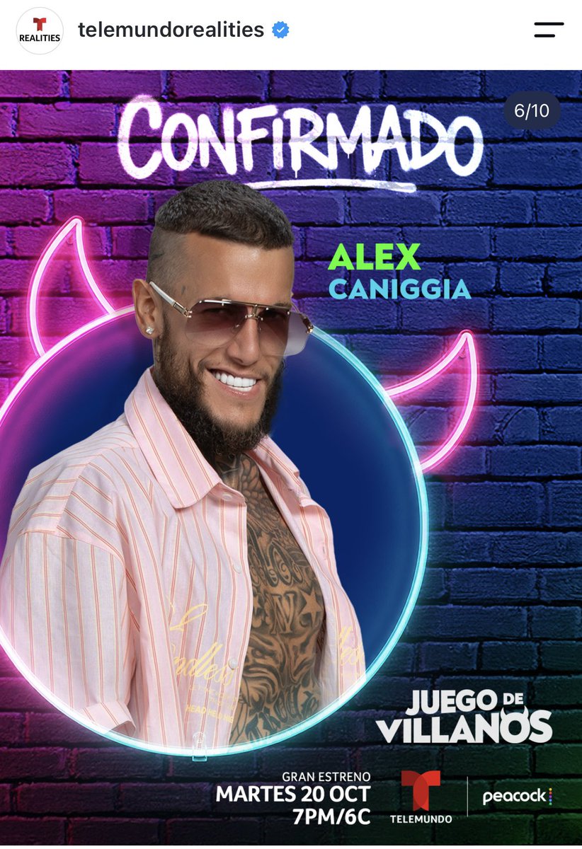 bedrzwnzdd1's tweet photo. Alex Caniggia confirmado en Juego de Villanos Mi otro gallo junto a Luca Onestini. 😈
#JuegoDeVillanos #Alexcaniggia https://t.co/MCrQcrrtwQ