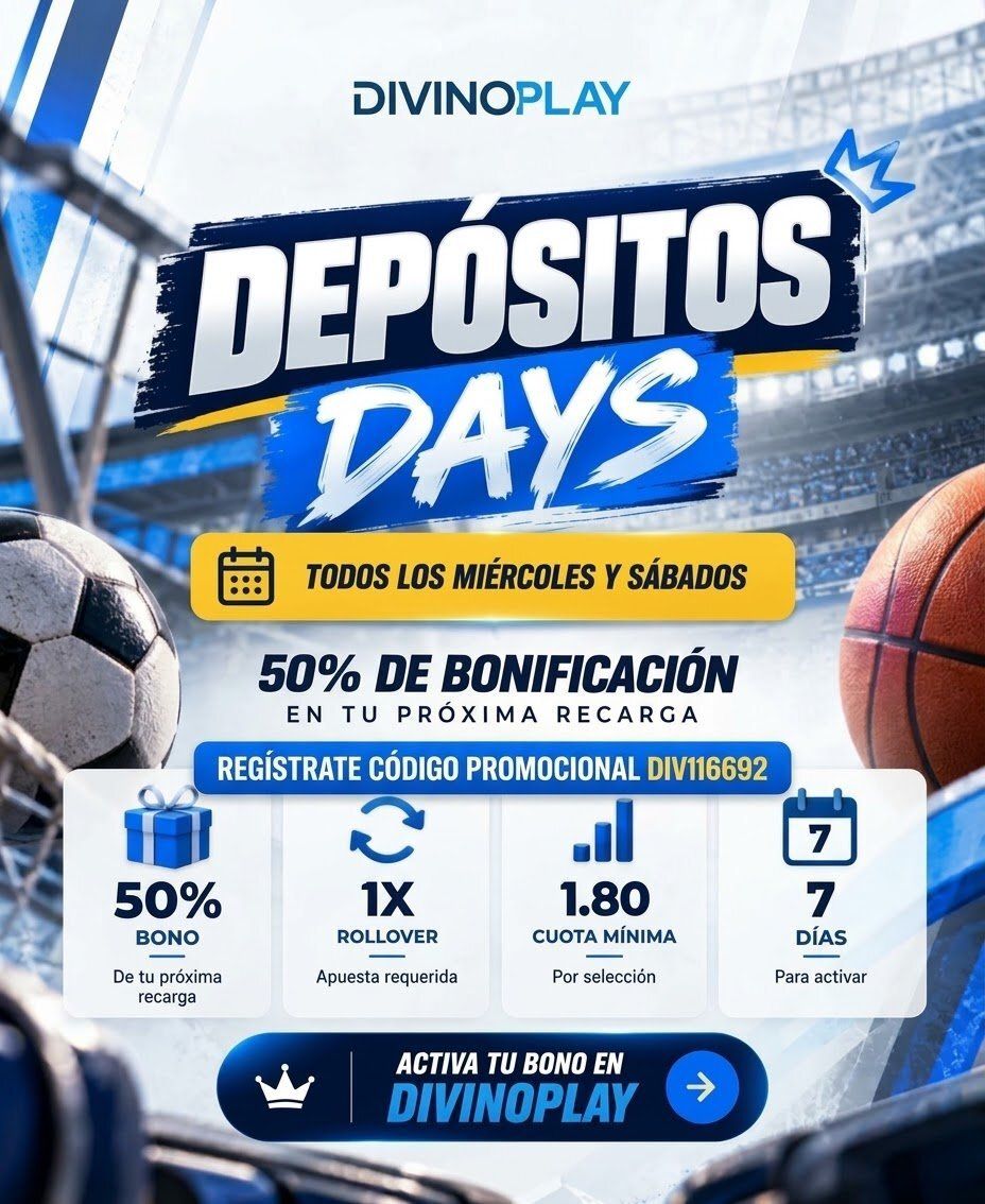 Megasportsven's tweet photo. 💙 ¡VALEN MAS LAS RECARGAS! 💙
DEPÓSITOS DAYS en #DIVINOPLAY
✨ 50% de bonificación los miércoles y sábados.
📲 Usa el código DIV586246 y regístrate ya:
https://t.co/AS0c74RWPk
#BonoDays #Bonificacion #DepositosDays #BonoDivino #hipismo #casinos #parley #DIvinoplay https://t.co/JZHMv4ZmTU