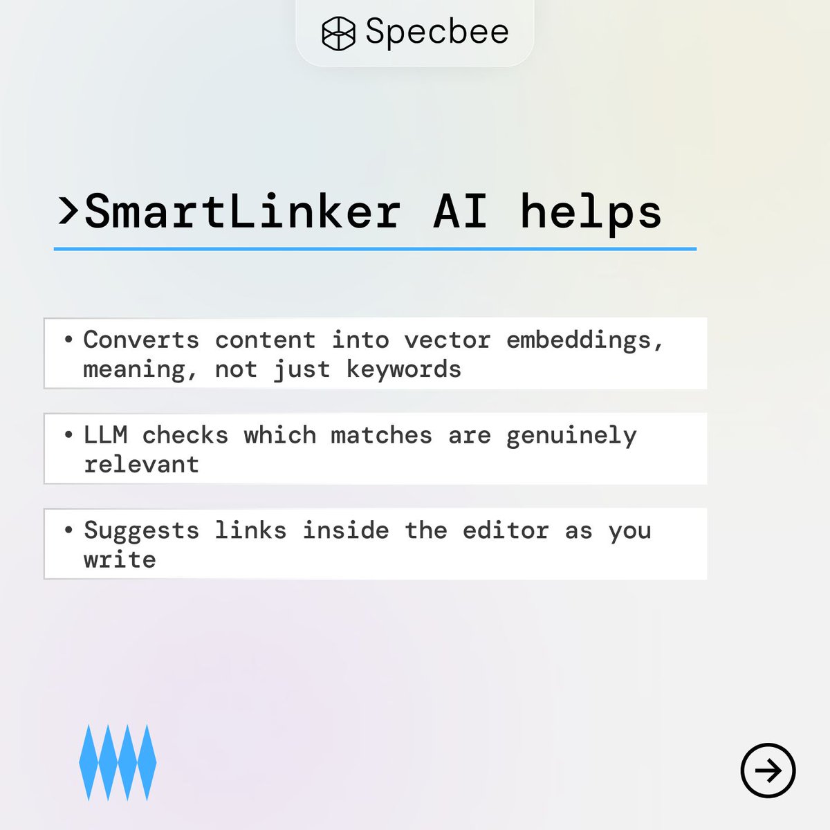 specbee's tweet photo. Your best content from years ago is still out there. Nobody's linking to it anymore.

We can make things simpler for you. SmartLinker AI, built by our team, reads what you're writing and surfaces genuinely relevant pages from your archive, right inside CKEditor. https://t.co/Yv4cP2eHau