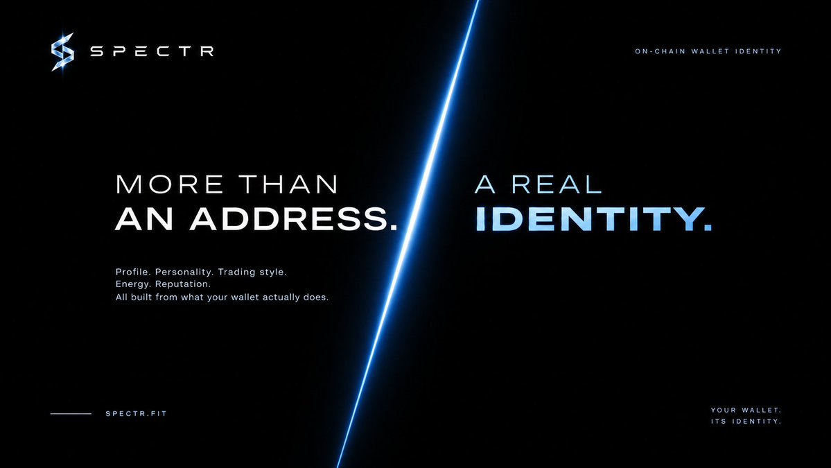 SPECTR002's tweet photo. been building SPECTR around one idea: your wallet should be more than an address. 
 
It should have a profile, a personality, a trading style, an energy level and a reputation built from what it actually does on-chain. 
The more we dig into wallet activity, the more patterns we find. chains, protocols, trades, interactions, habits, all of it tells a story. we’re turning that story into an identity you can actually see, understand and share. still early, but SPECTR is getting closer to becoming the identity layer for every wallet.  
https://t.co/3y11n2WzC9