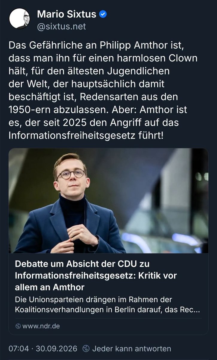 hewe26_hella's tweet photo. Der dusselige Strandkorb interessiert mich wirklich einen Scheißdreck.
Viel unsäglicher finde ich seine Arbeit gegen das Informationsfreiheitsgesetz❗️ https://t.co/j22thXY8OI