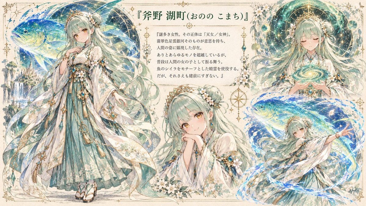 NT_QQQ's tweet photo. キャラクター紹介まとめ②

#オリキャラ_少納言清 (しょうの ことせ)
#オリキャラ_式部紫 (しきべ ゆかり)
#オリキャラ_斧野湖町 (おのの こまち)
#オリキャラ_朱脇ませり (しゅわき ませり) https://t.co/iB9pCO6MTi