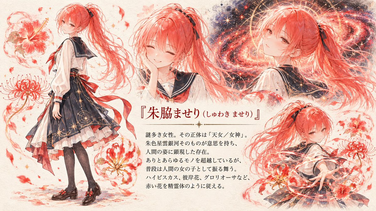 NT_QQQ's tweet photo. キャラクター紹介まとめ②

#オリキャラ_少納言清 (しょうの ことせ)
#オリキャラ_式部紫 (しきべ ゆかり)
#オリキャラ_斧野湖町 (おのの こまち)
#オリキャラ_朱脇ませり (しゅわき ませり) https://t.co/iB9pCO6MTi