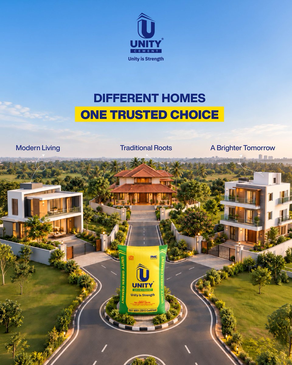 unitycement's tweet photo. Different homes. Different dreams.
One trusted choice for a foundation built to last.

Unity Cement. Unity is Strength.

#UnityCement #UnityIsStrength #GreenCement #StrongFoundation #BuildingMaterial #BuildingStrong https://t.co/EH5GLgwTIa