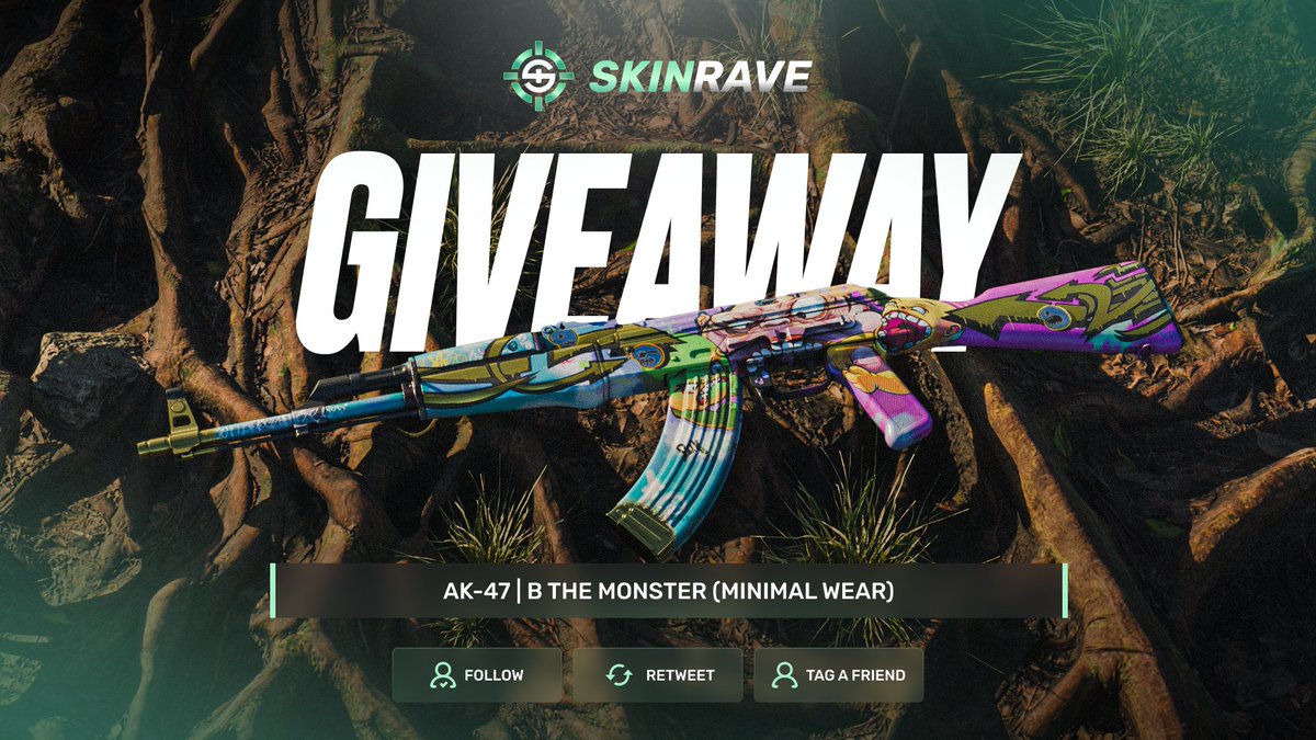 skinravegg's tweet photo. 🎁 AK-47 | B THE MONSTER (MINIMAL WEAR)

✅ To enter:
1️⃣ Follow + Retweet
2️⃣ Comment your SkinRave ID
3️⃣ Tag a Friend

🗓️ Winner will be picked live on kick this Saturday 5PM GMT!
📺 https://t.co/kKup7GEN7y
💵 Good Luck!

#CS2 #CSGOGiveaway https://t.co/0nuBsI7ZFt