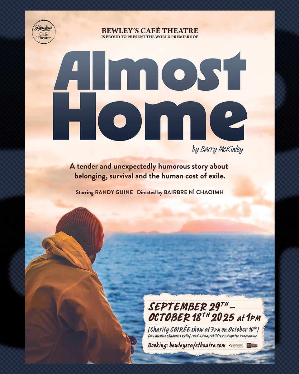 gav_doyle23's tweet photo. Poster Design for 'Almost Home' with @BewleysCTheatre Sept 2025.
A moving play about belonging, survival, and the cost of exile. Written by Barry McKinley, Performed by @RandyGuine
-
#bewleyscafetheatre #almosthome #graphicdesign #posterdesign #theatre https://t.co/6aWqbtWiQ5