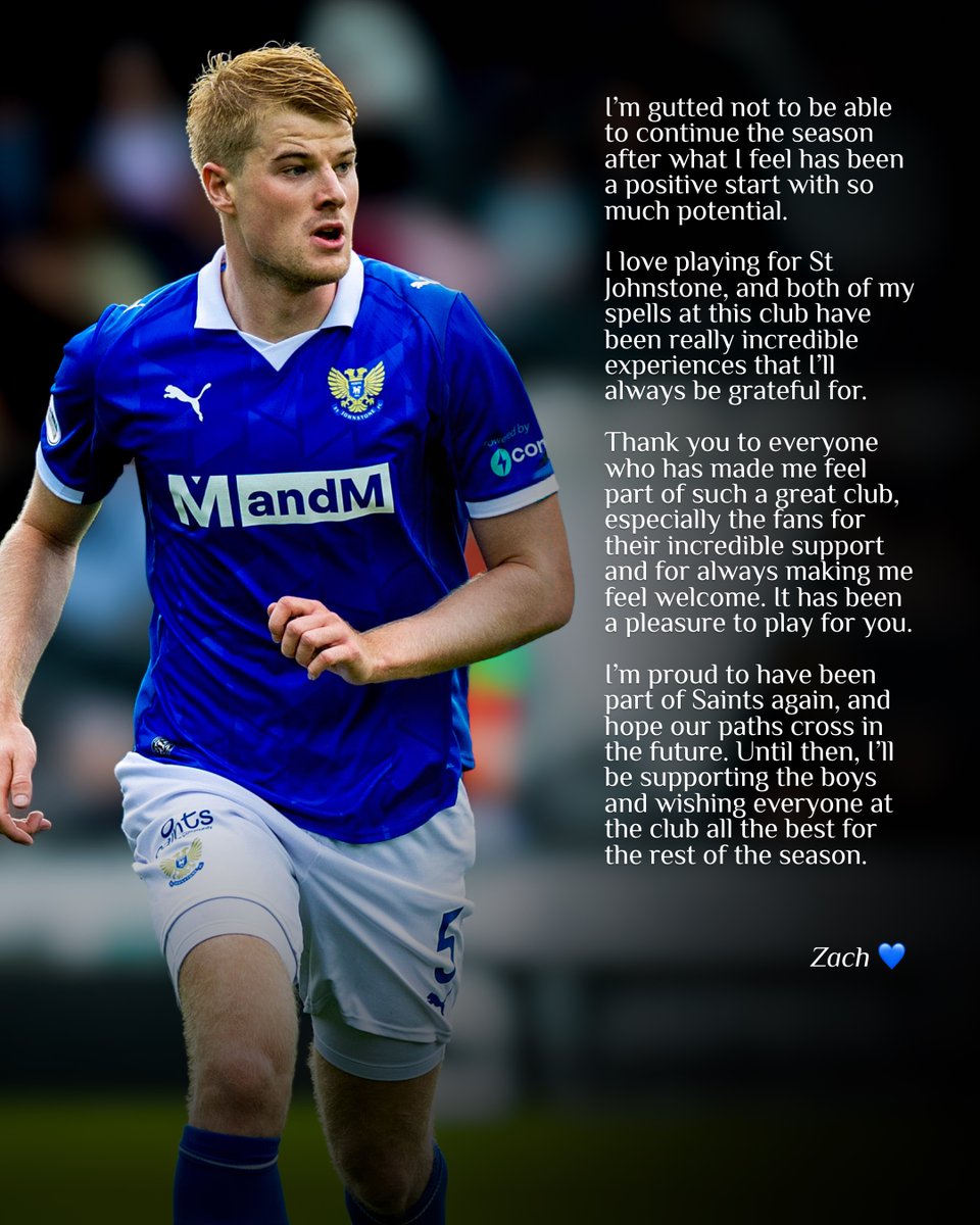 StJohnstone's tweet photo. A message from Zach 💬

#SJFC https://t.co/YYHLNxcZpK