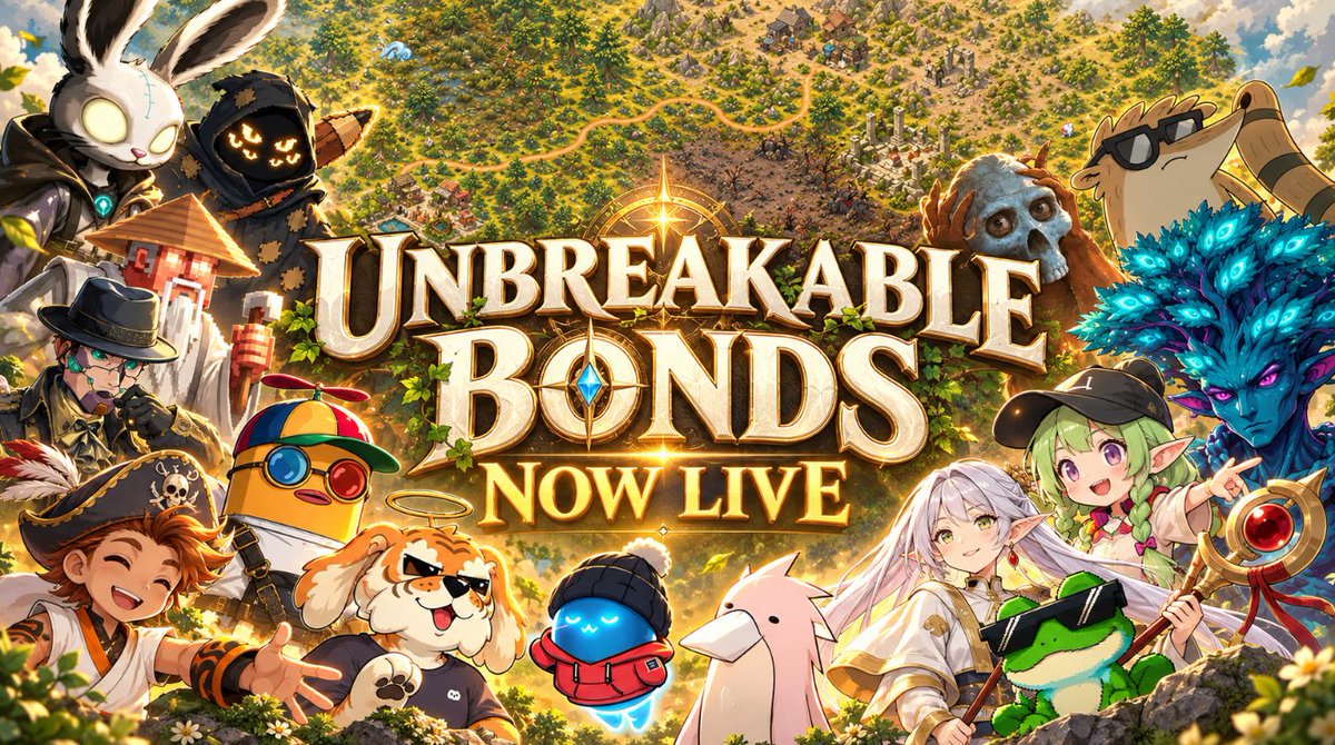 valhistgame's tweet photo. Unbreakable Bonds is live!

   This is my biggest game yet, where you’ll dive into a multiverse of characters from Twitter. The game itself is a mix of a board game and a roguelike. Build your team, complete quests, and defeat monsters - to win, you need to earn 20 victory points!

   https://t.co/tkFzFXol6v

   The initial prize pool is $1,103 and will be increased by the amount that people don’t win in the game. The game is designed to return 105% of the funds with normal play, but if people don’t win - they will get all the funds back through the leaderboard

   You can get onto the leaderboard by finding treasure maps from blue quests. Treasure maps are counted if you find the map and successfully complete the run!

   There are 370 characters in the game - not just 370 characters on the map, but playable characters with animations, abilities, and quests. I hope you enjoy the game
